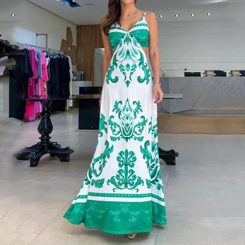 Robe D’été À Décolleté En V Et Fines Bretelles Pour Femmes | Idéal Pour Été Et Soirées Décontractées