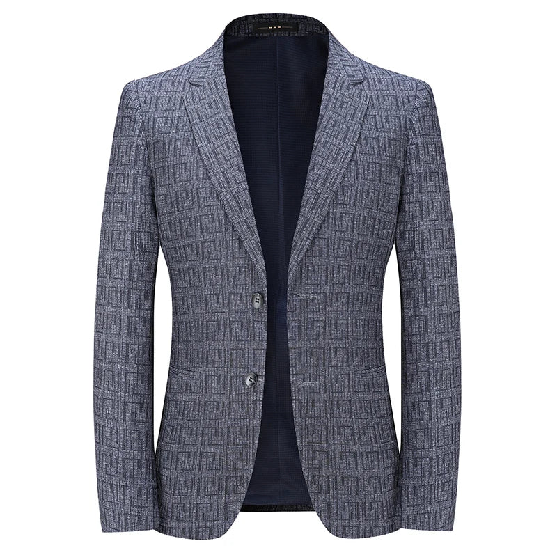 Blazer Pour Homme Avec Motif Géométrique Et Coupe Standard Pour Adulte | Idéal Pour Usage Formel Et Semi-Formel