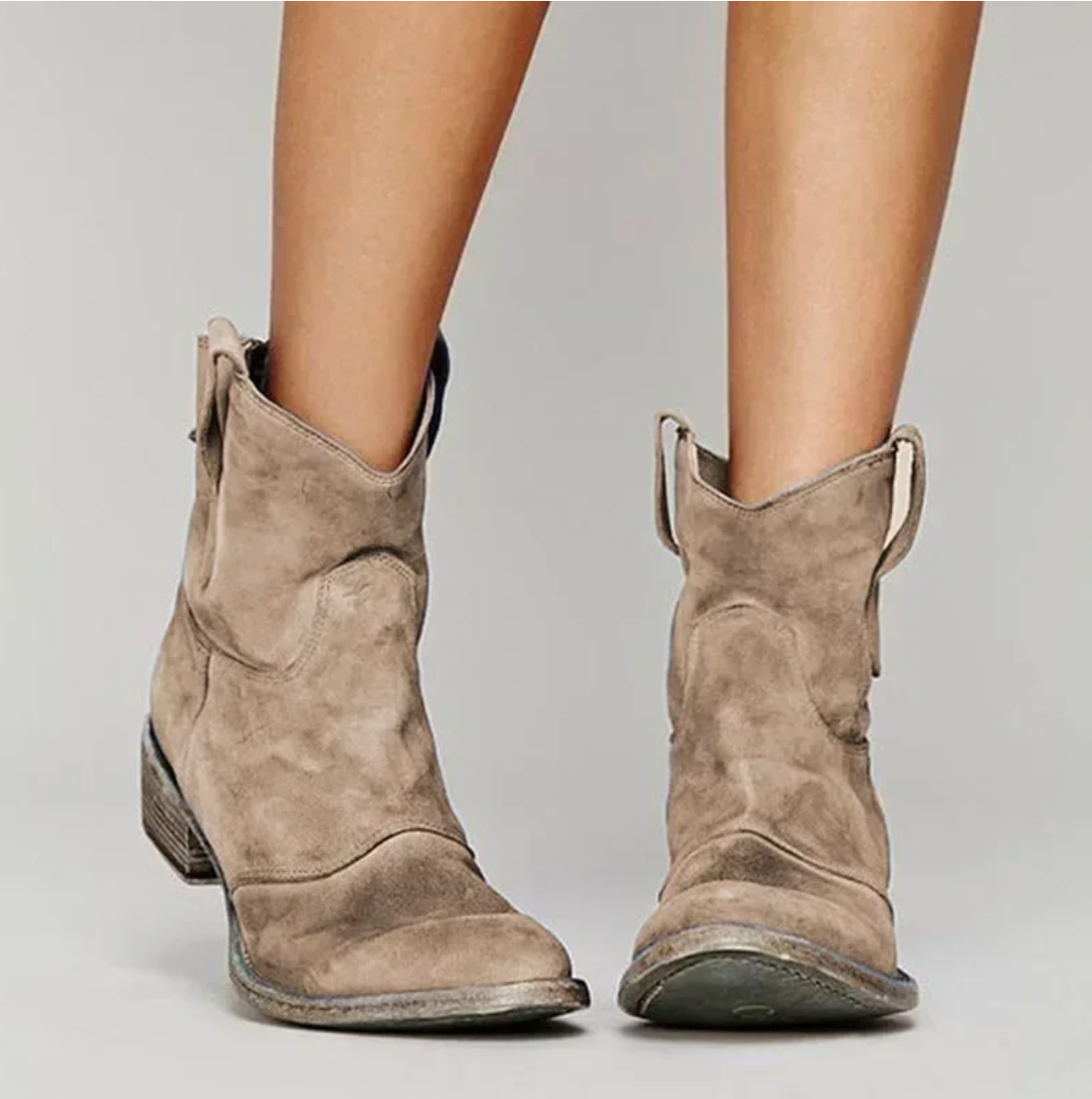 Bottes western à bout arrondi et talon bloc bas pour femmes | Idéal pour l'automne