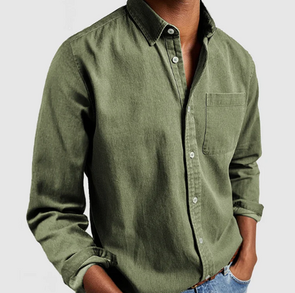 Chemise Décontractée En Jean pour Homme À Manches Longues | Idéale pour Le Quotidien
