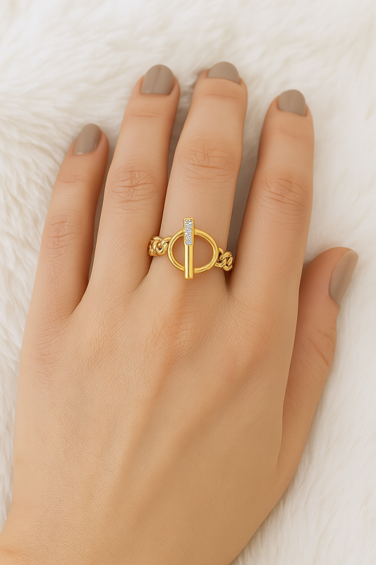 Bague Chaîne Gothique avec Fermoir OT pour Femme | Idéale pour Les Occasions Spéciales