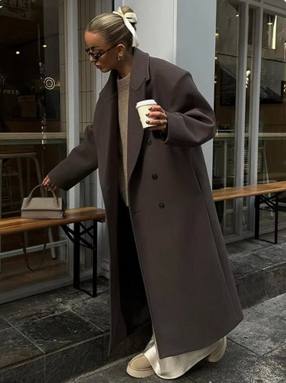 Trenchcoat Longue pour Femme avec Boutonnage Double | Idéal pour Mi-Saison