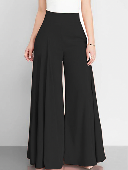 Pantalon à Coupe Large et Taille Haute pour Femme | Idéal pour Tenues de Bureau et Décontractées