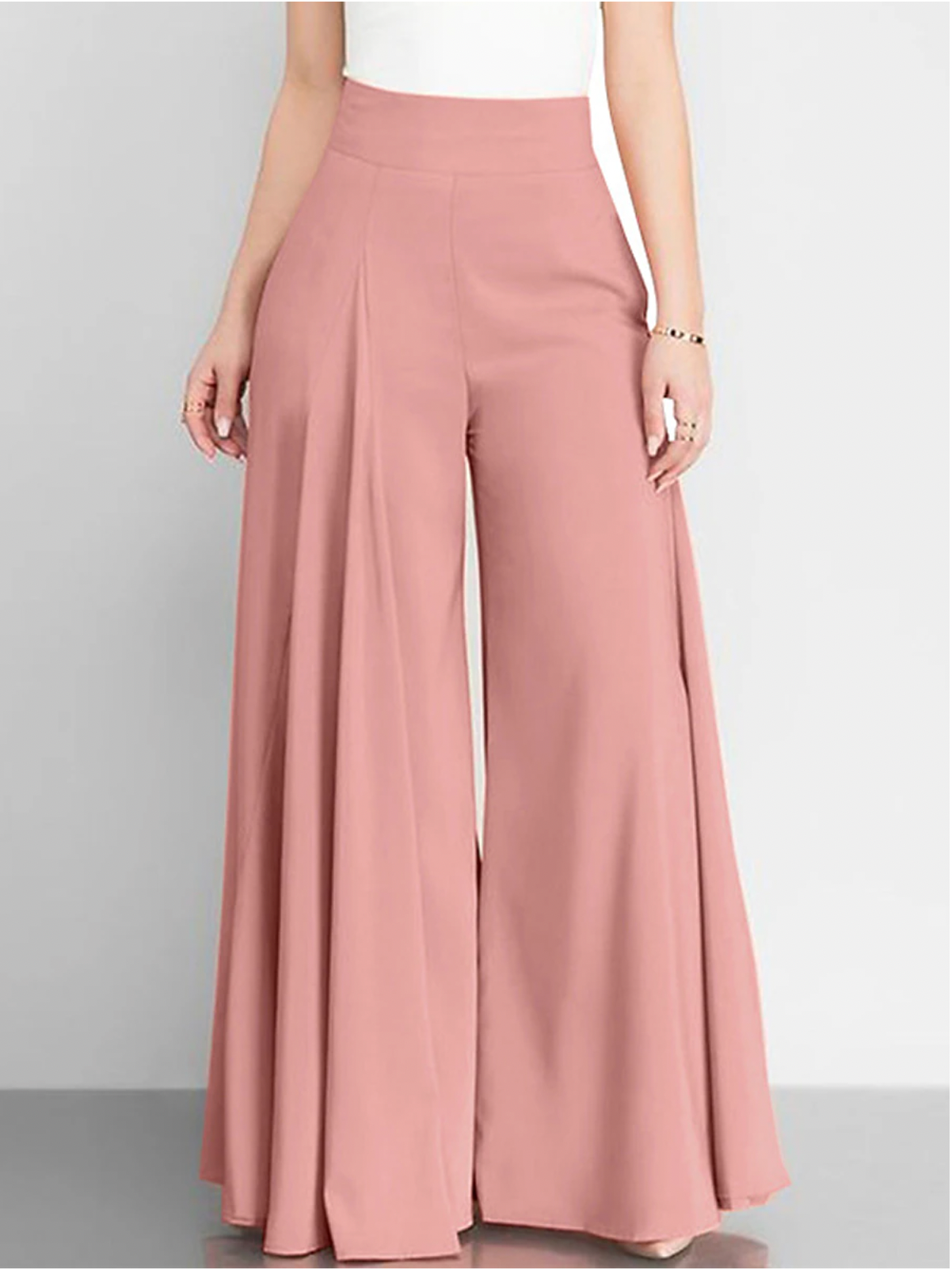 Pantalon à Coupe Large et Taille Haute pour Femme | Idéal pour Tenues de Bureau et Décontractées