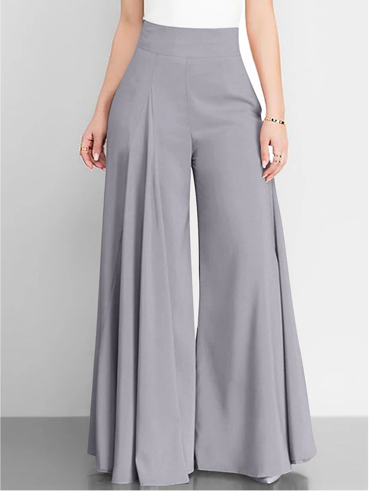Pantalon à Coupe Large et Taille Haute pour Femme | Idéal pour Tenues de Bureau et Décontractées