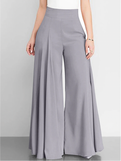 Pantalon à Coupe Large et Taille Haute pour Femme | Idéal pour Tenues de Bureau et Décontractées