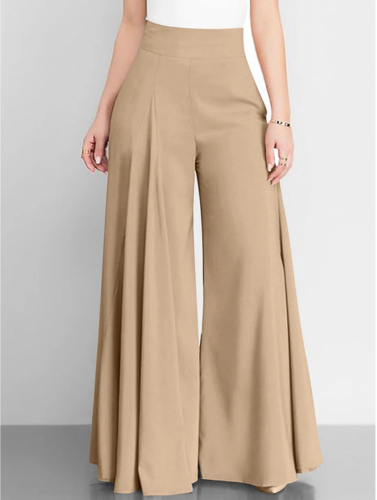 Pantalon à Coupe Large et Taille Haute pour Femme | Idéal pour Tenues de Bureau et Décontractées