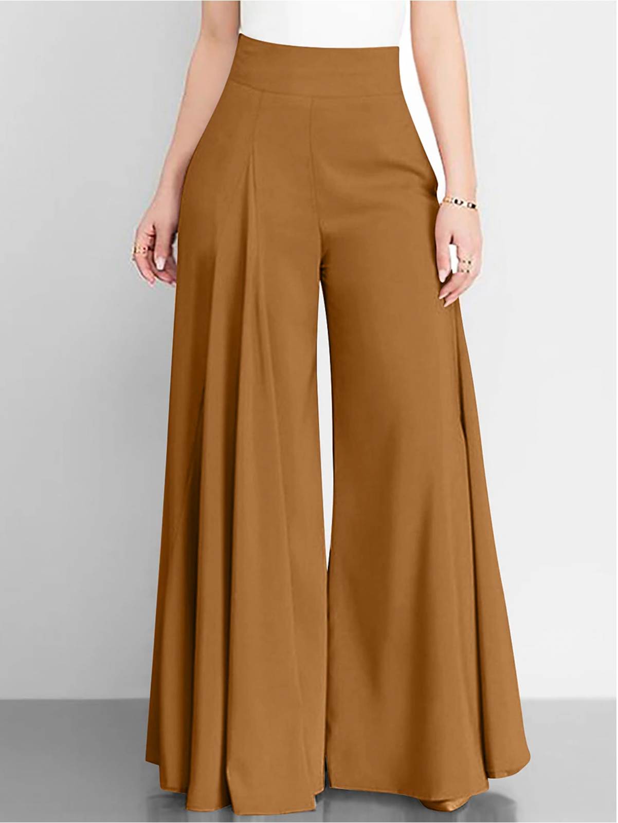 Pantalon à Coupe Large et Taille Haute pour Femme | Idéal pour Tenues de Bureau et Décontractées