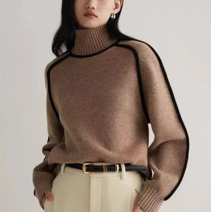 Pull À Col Roulé Classique pour Femme | Idéal pour l’Automne Et l’Hiver