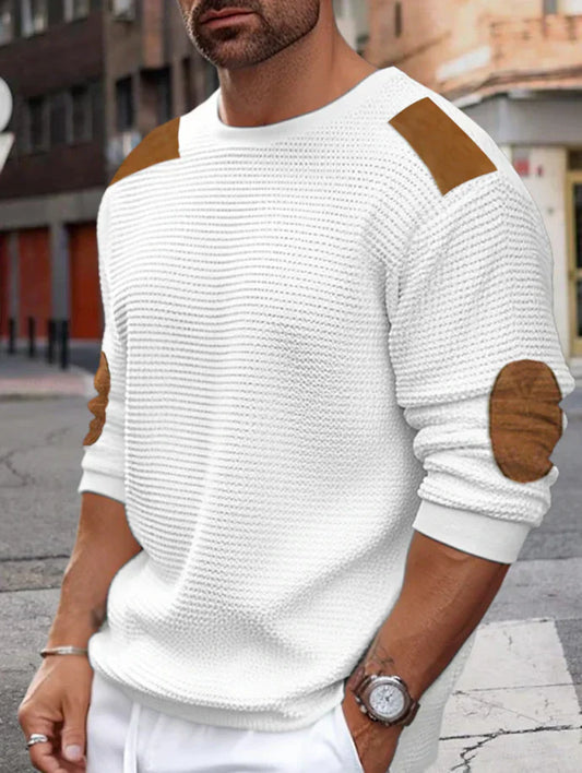 Pull à Maille Waffle avec Col Rond pour Hommes | Idéal pour un Usage Quotidien