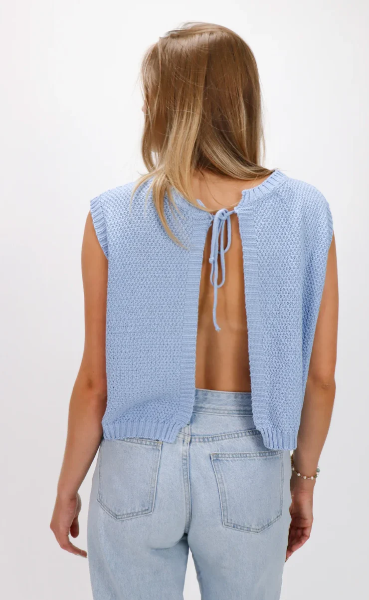 Top Sans Manches avec Dos Ouvert et Fermeture Nouée pour Femme | Idéal pour le Printemps et l'Été