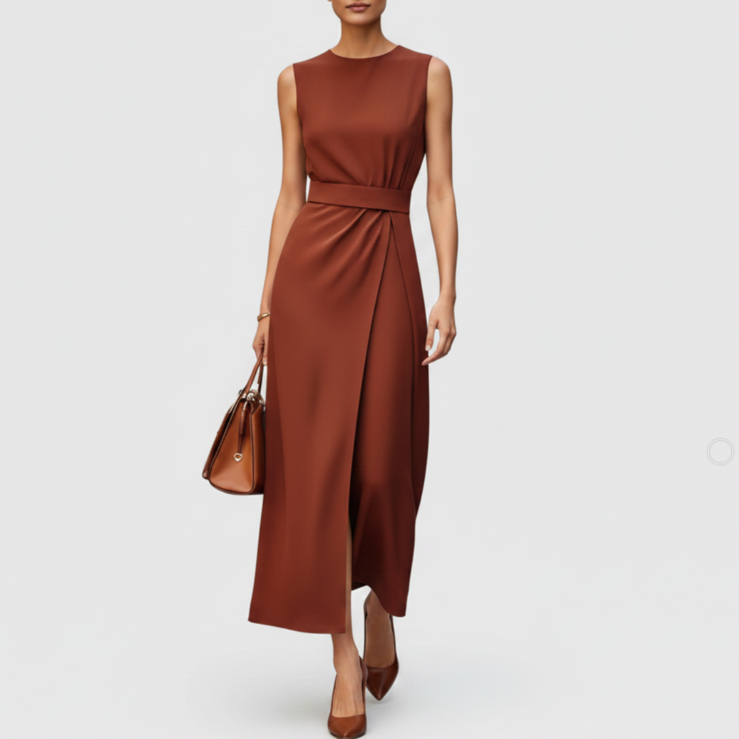 Robe midi sans manches pour femmes