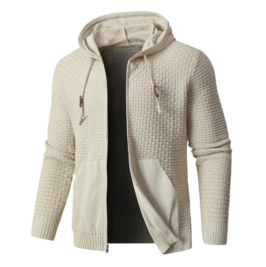 Veste à capuche zippée texturée pour hommes