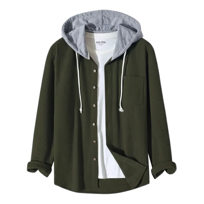 Chemise à capuche boutonnée pour hommes