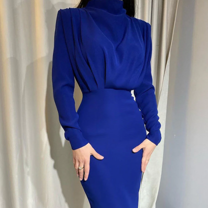 Robe Longue à Manches Longues avec Taille Définie pour Femme | Idéale pour les Occasions Formelles et les Soirées