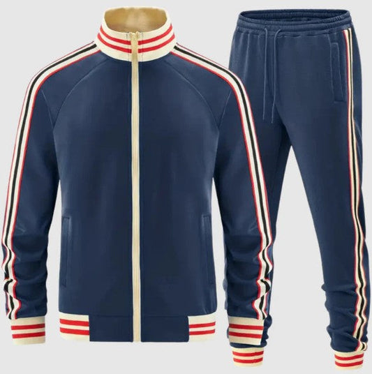 Ensemble de Survêtement pour Homme avec Veste et Pantalon à Rayures | Idéal pour le Sport et les Loisirs