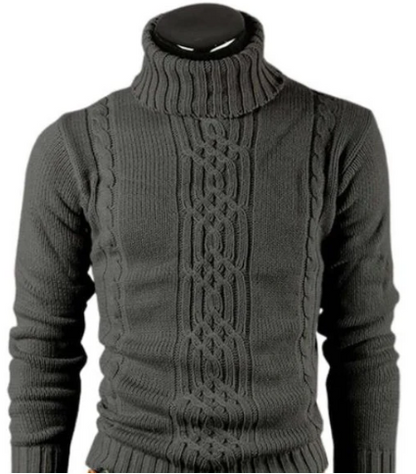 Pull Col Roulé à Maille Torsadée Classique pour Homme | Idéal pour l’Hiver