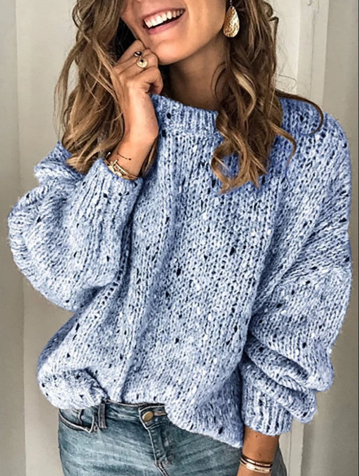 Pull À Col Rond avec Coupe Décontractée pour Femme | Idéal pour Le Quotidien
