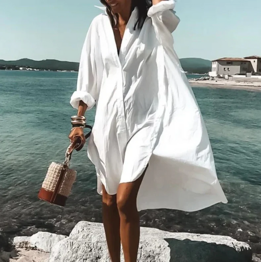 Robe Longue Ample à Manches Longues avec Coupe Décontractée pour Femme | Idéale pour le Printemps et l’Automne