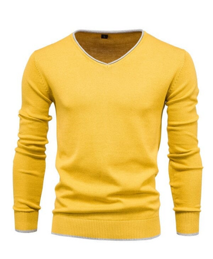 Pull À Col En V Avec Coupe Ajustée Pour Homme | Idéal Pour Les Tenues Quotidiennes