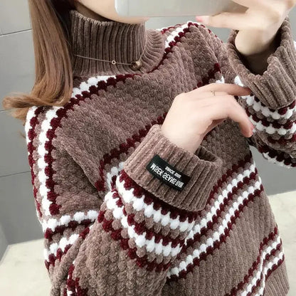 Pull À Col Haut avec Coupe Ample pour Femme | Idéal pour L’Hiver