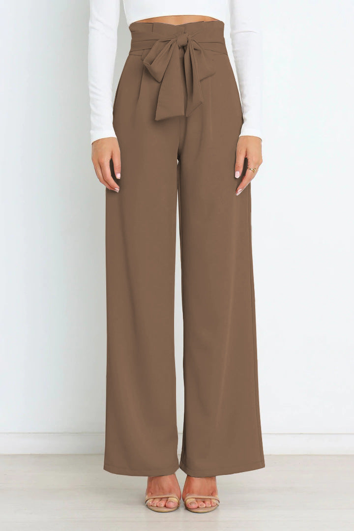Pantalon à Jambes Larges avec Taille Haute pour Femme | Idéal pour la Mi-Saison ou l’Usage Quotidien