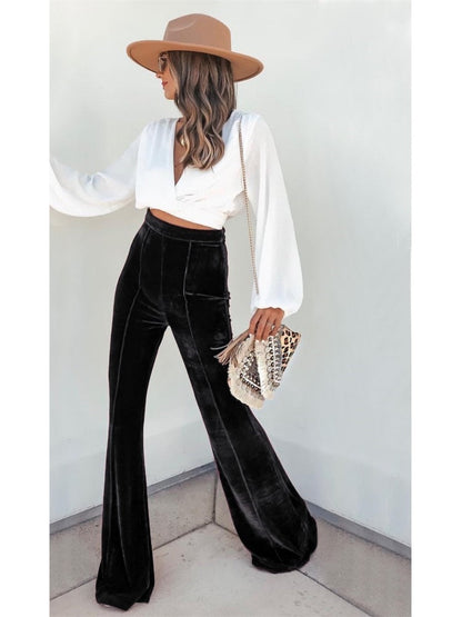 Pantalon Taille Haute Évasé pour Femme | Idéal pour Toutes les Saisons