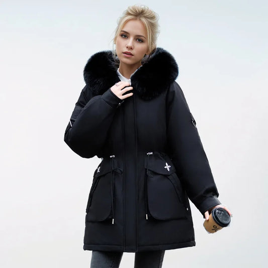 Veste à Col Imitation Fourrure avec Poches pour Femmes | Idéale pour la Saison Hivernale