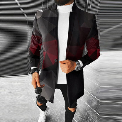 Veste À Motif Géométrique avec Coupe Ajustée pour Hommes | Idéale pour La Mi-Saison Et Les Sorties