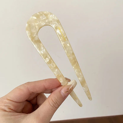 Fourche À Cheveux En U Avec Motif Marbré Pour Femmes | Idéale Pour Les Chignons Et Coiffures Du Quotidien