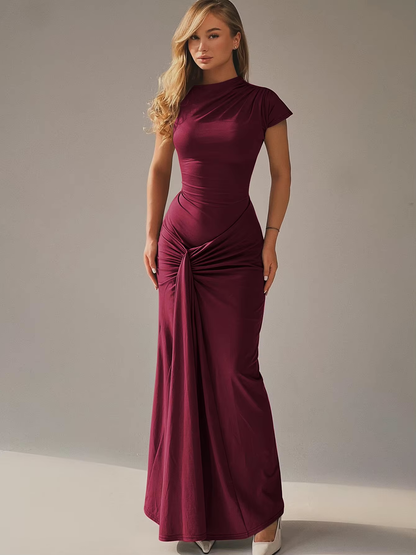 Robe Maxi Avec Encolure Asymétrique Et Dos À Lacets Pour Femme | Idéale Pour Les Événements Et Soirées