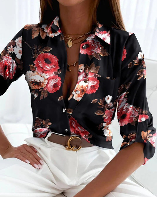 Blouse Imprimée avec Coupe Classique pour Femmes | Idéale pour l’Automne et les Sorties