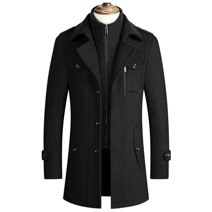 Manteau Long avec Col Amovible pour Homme | Idéal pour Automne et Hiver