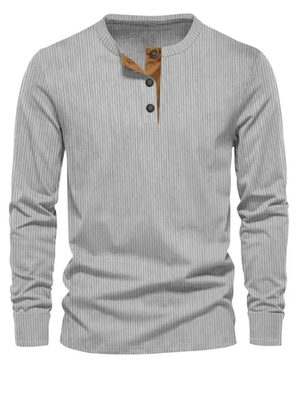 Chemise À Manches Longues Avec Col Henley Pour Homme | Idéal Pour Usage Quotidien