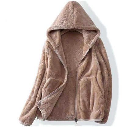 Manteau zippé à capuche pour femmes