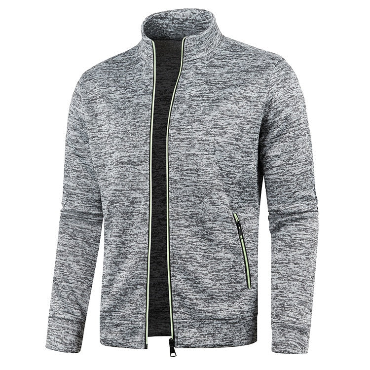 Veste Légère avec Fermeture Zippée et Col Montant pour Hommes | Idéale pour Printemps et Automne