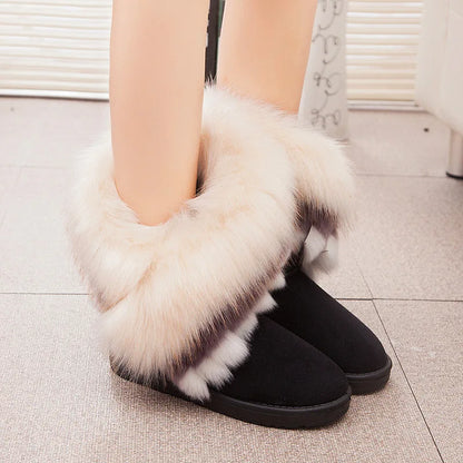 Bottes d’Hiver avec Tige Mi-Haute pour Femmes | Idéal pour Saison Froide