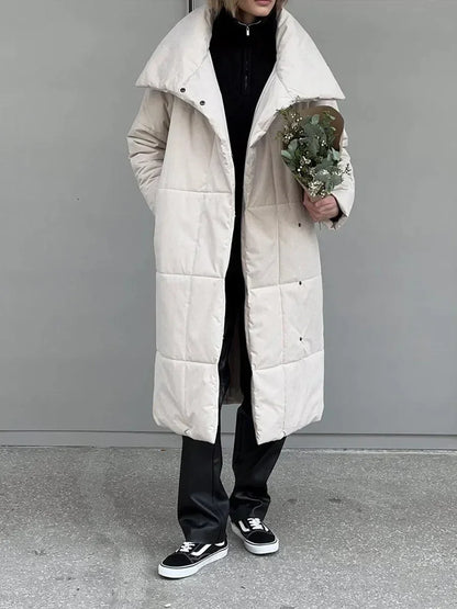 Manteau Parka Long Matelassé avec Ceinture pour Femme | Idéal pour l’Hiver