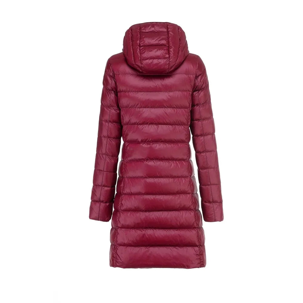 Manteau Long Légèrment Matelassé avec Capuche Amovible pour Femme | Idéal pour l’Hiver