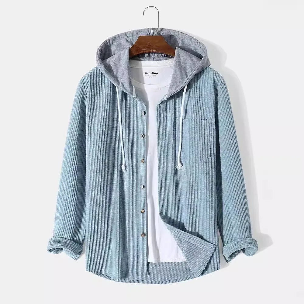 Chemise à capuche boutonnée pour hommes