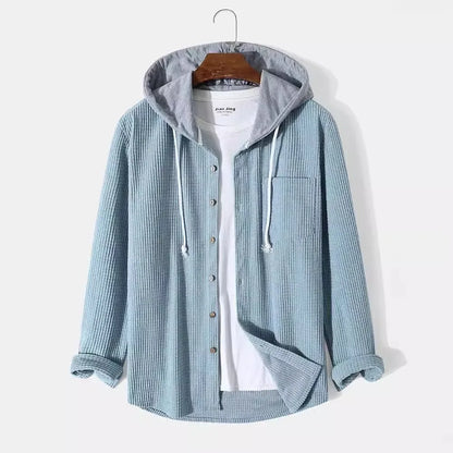 Chemise à capuche boutonnée pour hommes
