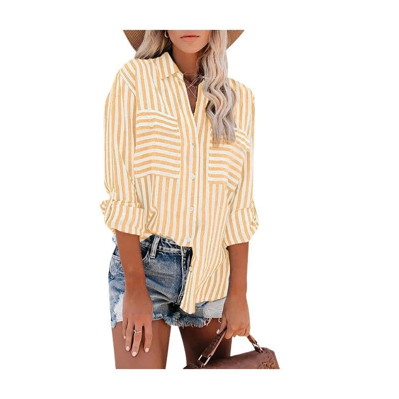 Blouse à Rayures avec Coupe Oversize pour Femme | Idéale pour les Tenues Décontractées du Quotidien