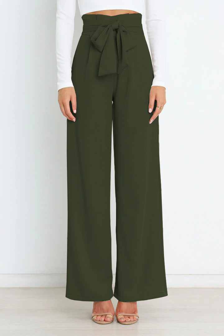 Pantalon à Jambes Larges avec Taille Haute pour Femme | Idéal pour la Mi-Saison ou l’Usage Quotidien
