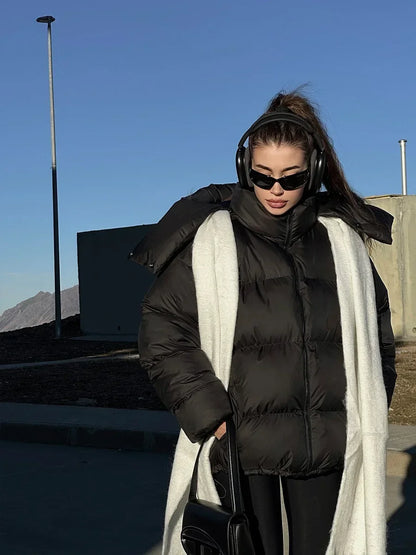 Doudoune Longue avec Capuche et Poches pour Femme | Idéale pour l’Hiver
