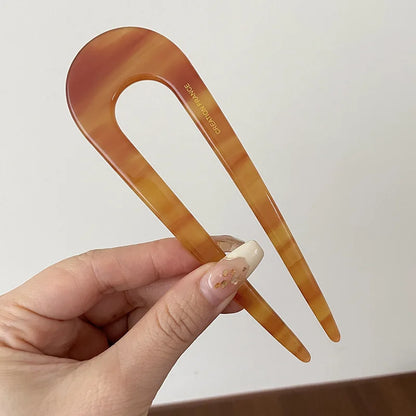 Fourche À Cheveux En U Avec Motif Marbré Pour Femmes | Idéale Pour Les Chignons Et Coiffures Du Quotidien