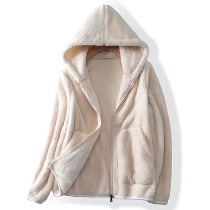 Manteau zippé à capuche pour femmes