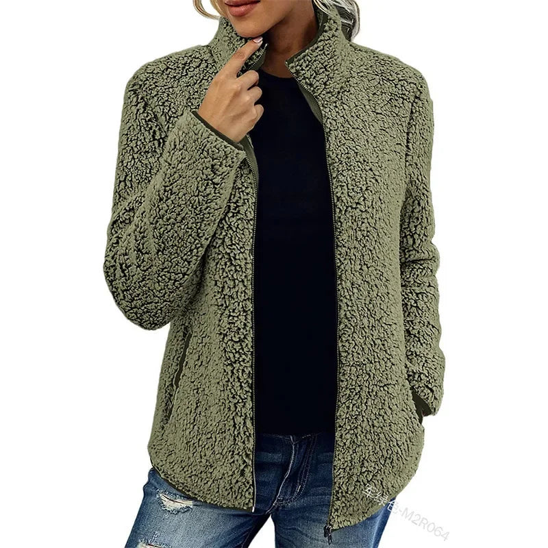 Veste Zippée à Col Montant pour Femme | Idéale pour les Jours Froids
