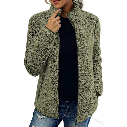 Veste Zippée à Col Montant pour Femme | Idéale pour les Jours Froids