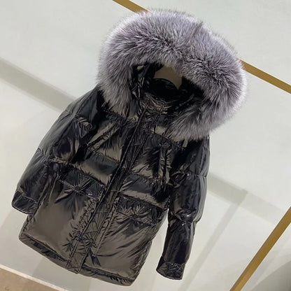 Parka à Capuche Métallisée pour Femme | Idéale pour les Journées Froides