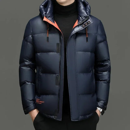 Doudoune D’hiver Avec Capuche Et Coupe Droite Pour Hommes | Idéale Pour La Saison Hivernale